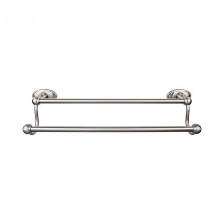 Edwardian Bath 18" Double Towel Bar Brushed Satin Nickel Oval Backplate