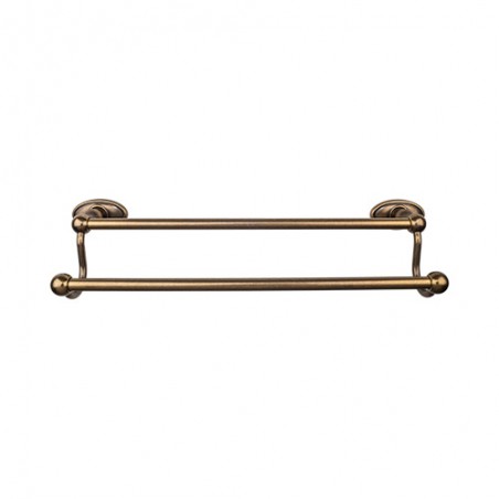 Edwardian Bath 18" Double Towel Bar German Bronze Oval Backplate