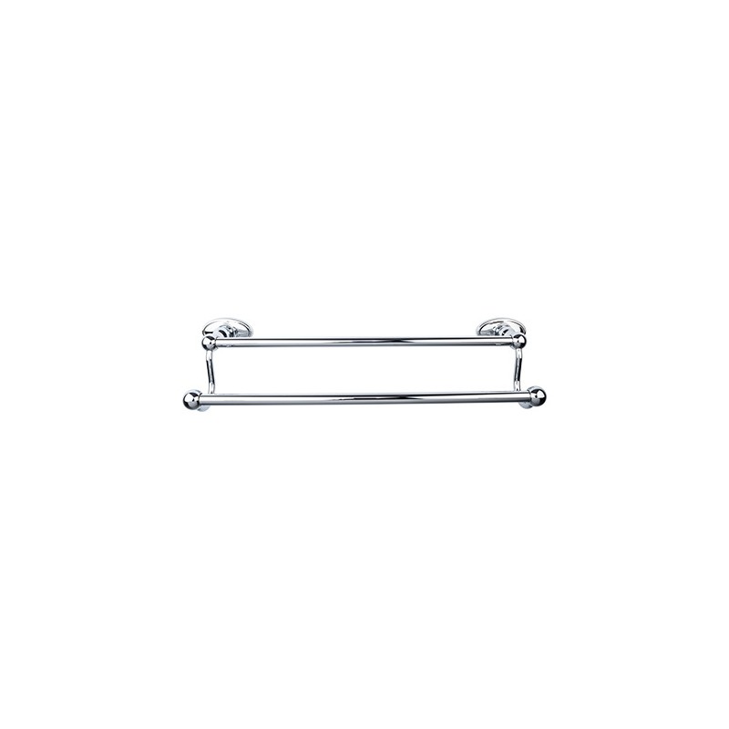 Edwardian Bath 18" Double Towel Bar Polished Chrome Oval Backplate