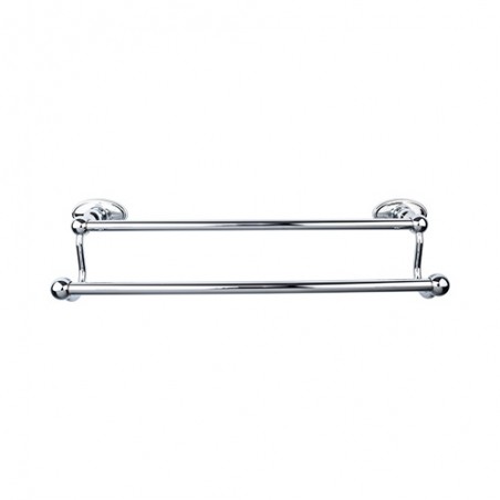 Edwardian Bath 18" Double Towel Bar Polished Chrome Oval Backplate