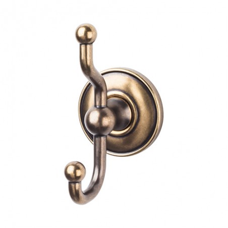 Edwardian Bath Double Hook German Bronze Plain Backplate