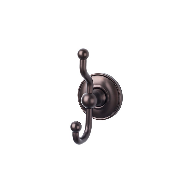 Edwardian Bath Double Hook Oil Rubbed Bronze Plain Backplate