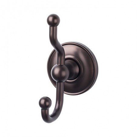 Edwardian Bath Double Hook Oil Rubbed Bronze Plain Backplate