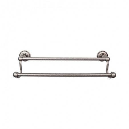 Edwardian Bath 18" Double Towel Bar Antique Pewter Plain Backplate