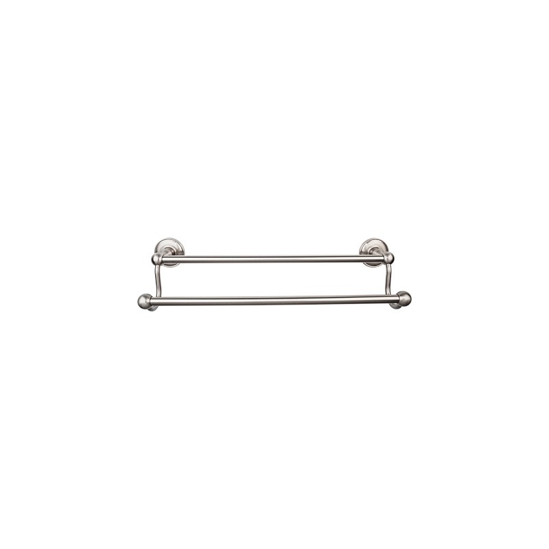 Edwardian Bath 18" Double Towel Bar Brushed Satin Nickel Plain Backplate