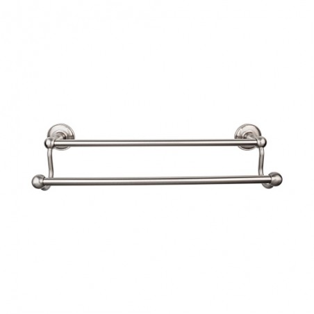 Edwardian Bath 18" Double Towel Bar Brushed Satin Nickel Plain Backplate