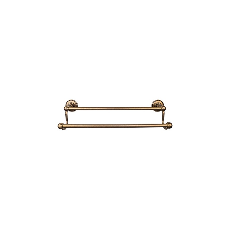 Edwardian Bath 18" Double Towel Bar German Bronze Plain Backplate