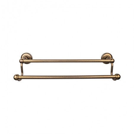 Edwardian Bath 18" Double Towel Bar German Bronze Plain Backplate