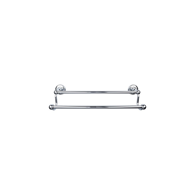 Edwardian Bath 24" Double Towel Bar Polished Chrome Plain Backplate