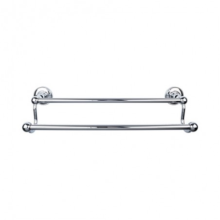 Edwardian Bath 24" Double Towel Bar Polished Chrome Plain Backplate