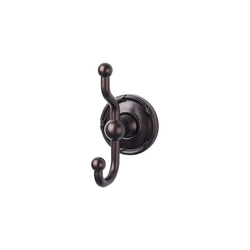 Edwardian Bath Double Hook Oil Rubbed Bronze Ribbon Backplate