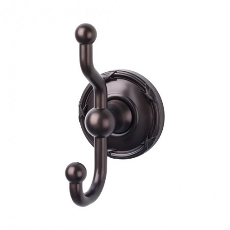 Edwardian Bath Double Hook Oil Rubbed Bronze Ribbon Backplate