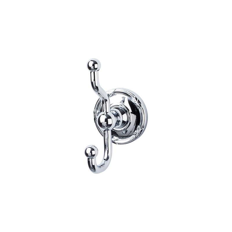 Edwardian Bath Double Hook Polished Chrome Ribbon Backplate