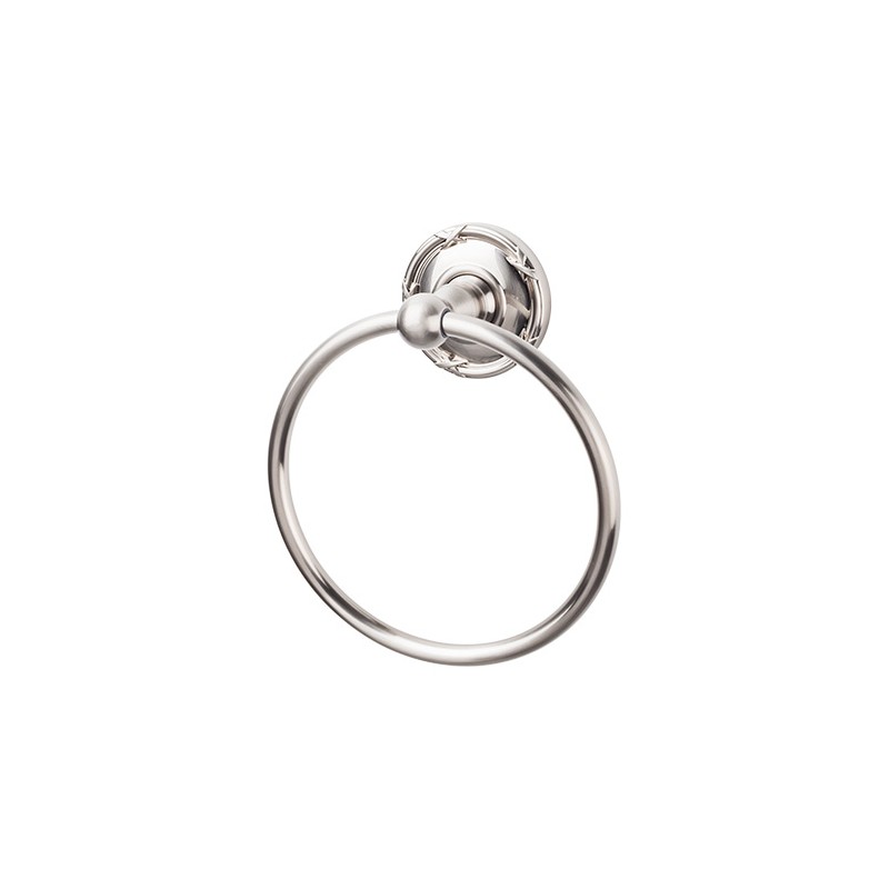 Edwardian Bath Ring Bushed Satin Nickel Ribbon Backplate