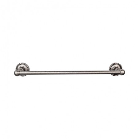 Edwardian Bath 18" Single Towel Bar Antique Pewter Ribbon Backplate