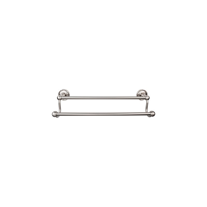 Edwardian Bath 18" Double Towel Bar Brushed Satin Nickel Ribbon Backplate