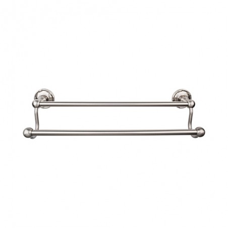 Edwardian Bath 18" Double Towel Bar Brushed Satin Nickel Ribbon Backplate