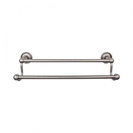 Edwardian Bath 24" Double Towel Bar Antique Pewter Ribbon Backplate