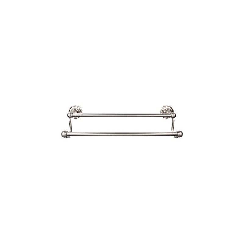 Edwardian Bath 30" Double Towel Bar Brushed Satin Nickel Rope Backplate