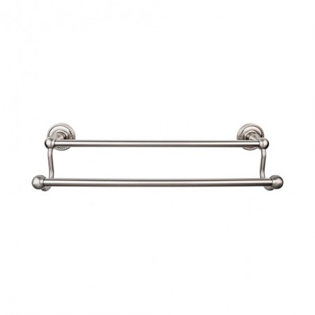 Edwardian Bath 30" Double Towel Bar Brushed Satin Nickel Rope Backplate