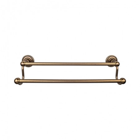 Edwardian Bath 30" Double Towel Bar German Bronze Rope Backplate