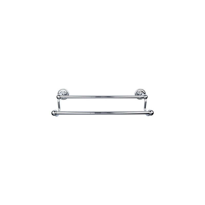 Edwardian Bath 30" Double Towel Bar Polished Chrome Rope Backplate