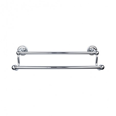 Edwardian Bath 30" Double Towel Bar Polished Chrome Rope Backplate