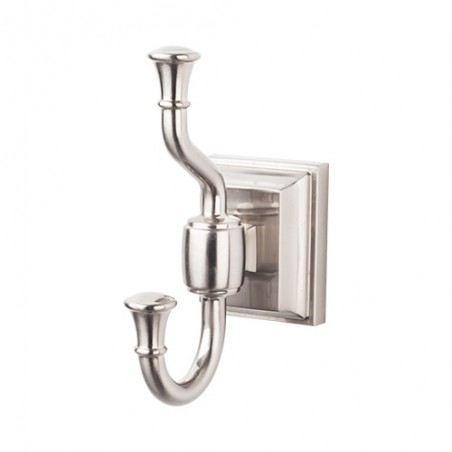 Stratton Bath Double Hook Brushed Satin Nickel