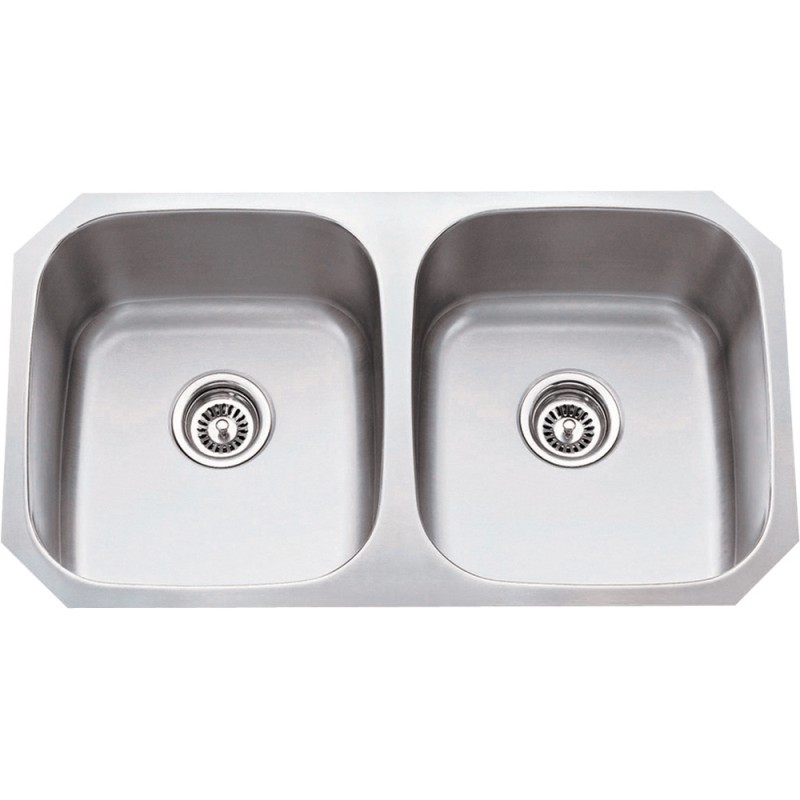 Stainless Steel (18 Gauge) Kitchen Sink with Two Equal Bowls