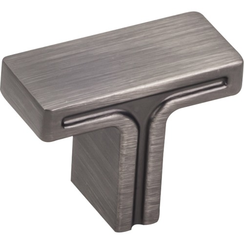 1-3/8" OL Rectangle Cabinet Knob.  Packaged with one 8-32 x 