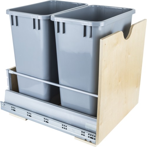 Preassembled 35-Quart Double Pullout Waste Container System.