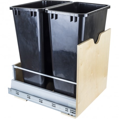 Preassembled 50-Quart Double Pullout Waste Container System.