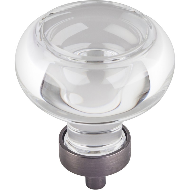 1-3/4" Dia Glass Button Cabinet Knob. Packaged with one 8-32