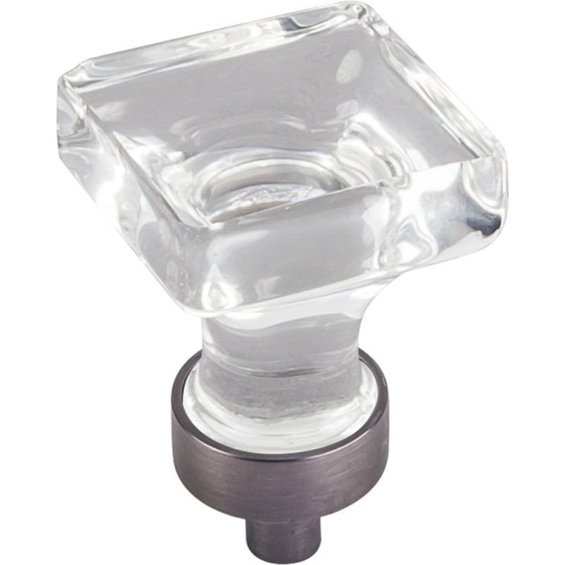 1" OL Glass Square Cabinet Knob. Packaged with one 8-32 x 1"