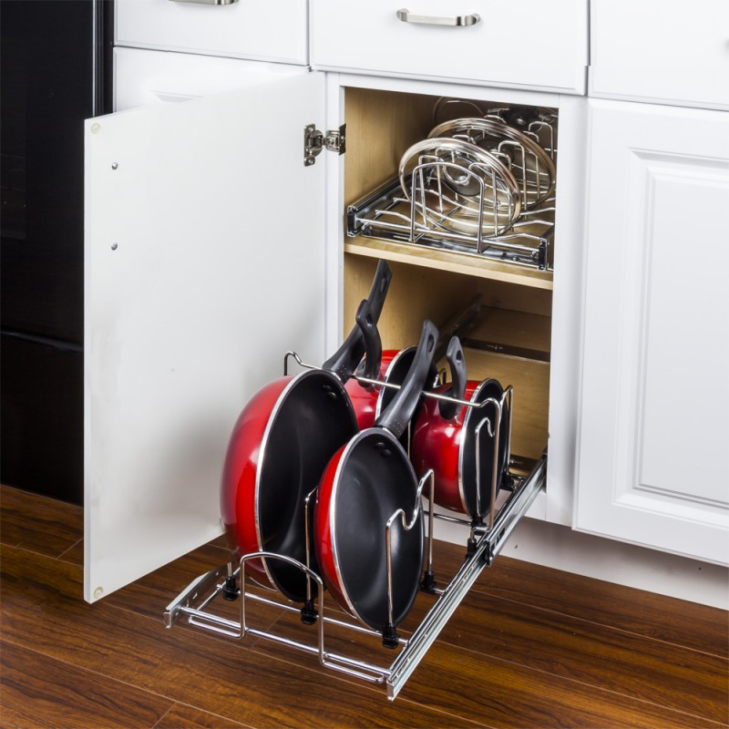 Pots and Pans Pullout Organizer for 15" Base Cabinet.       