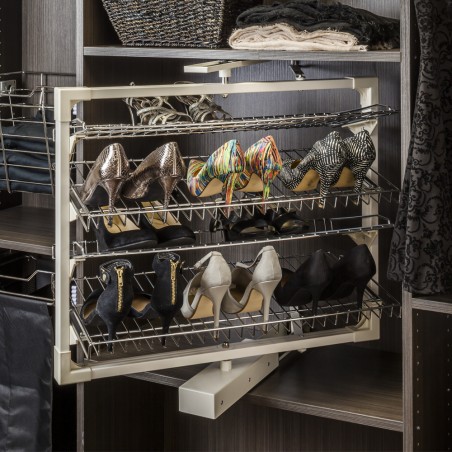 Eight shelf rotating shoe rack                              