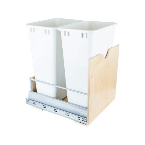Preassembled 50-Quart Double Pullout Waste Container System.