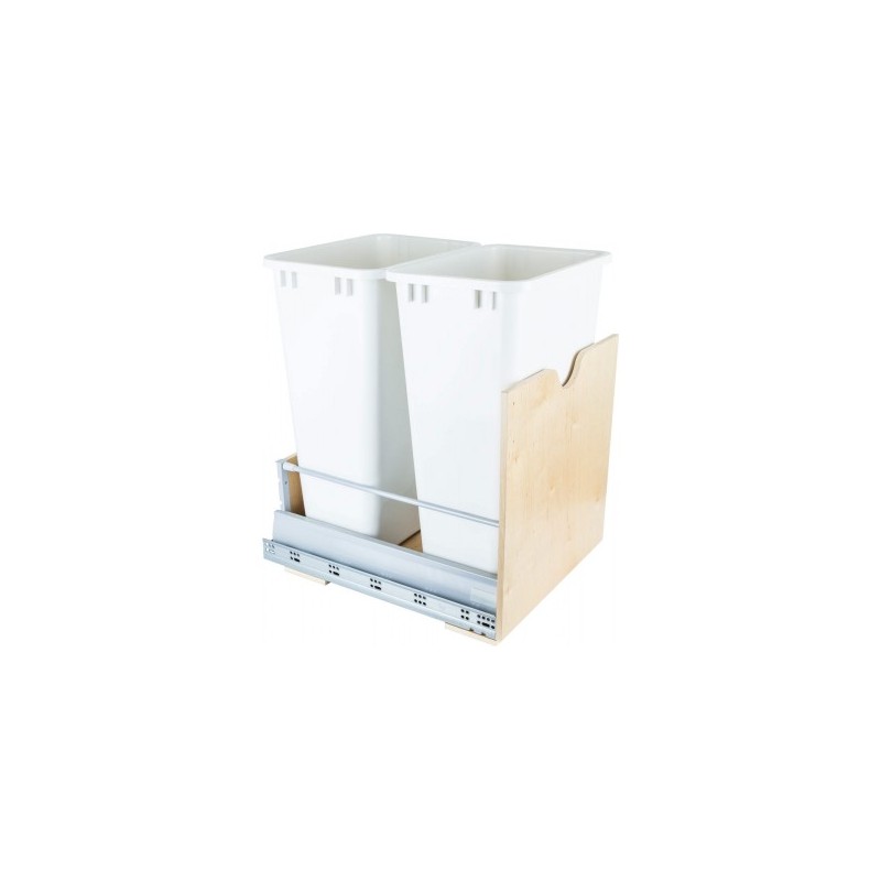 Preassembled 50-Quart Double Pullout Waste Container System.