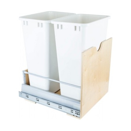 Preassembled 50-Quart Double Pullout Waste Container System.