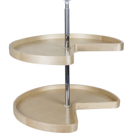 32" Kidney Banded Lazy Susan Set with Twist and Lock Adjusta