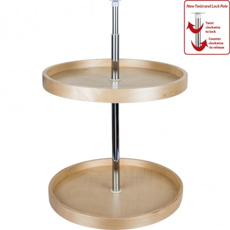 20" Round Banded Lazy Susan Set with Twist and Lock Adjustab