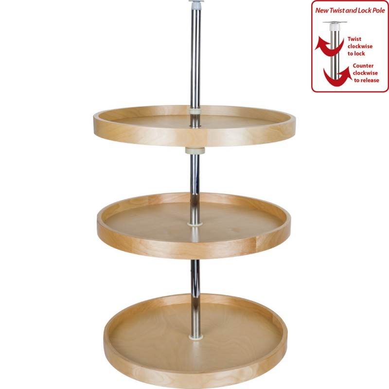 20" Round Banded Lazy Susan Set (3 shelves) with Twist and L
