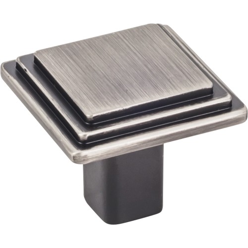 1-1/4" Overall Length Stepped Square Cabinet Knob.  Package 