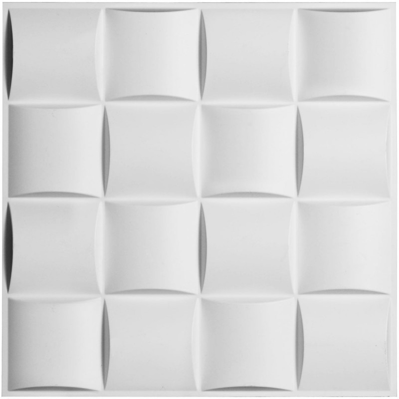 19 5/8"W x 19 5/8"H Baile EnduraWall Decorative 3D Wall Panel, White