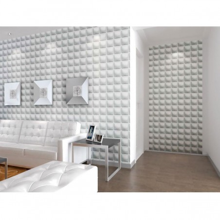 19 5/8"W x 19 5/8"H Classic EnduraWall Decorative 3D Wall Panel, White