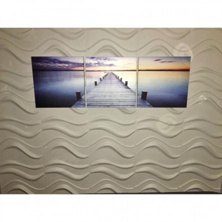 19 5/8"W x 19 5/8"H Wave EnduraWall Decorative 3D Wall Panel, White