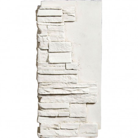 12"W Board Side & 11"W Finger Side x 25"H x 1 1/2"D Dry Stack Endurathane Faux Stone Outer Corner Siding Panel, Dove White
