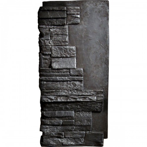 12"W Board Side & 11"W Finger Side x 25"H x 1 1/2"D Dry Stack Endurathane Faux Stone Outer Corner Siding Panel, Graphite