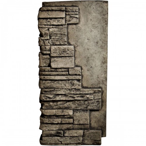 12"W Board Side & 11"W Finger Side x 25"H x 1 1/2"D Dry Stack Endurathane Faux Stone Outer Corner Siding Panel, Grey