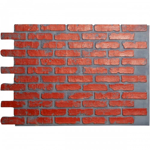 46 5/8"W x 33 3/4"H x 7/8"D Old Chicago Endurathane Faux Brick Siding Panel, Red Brick